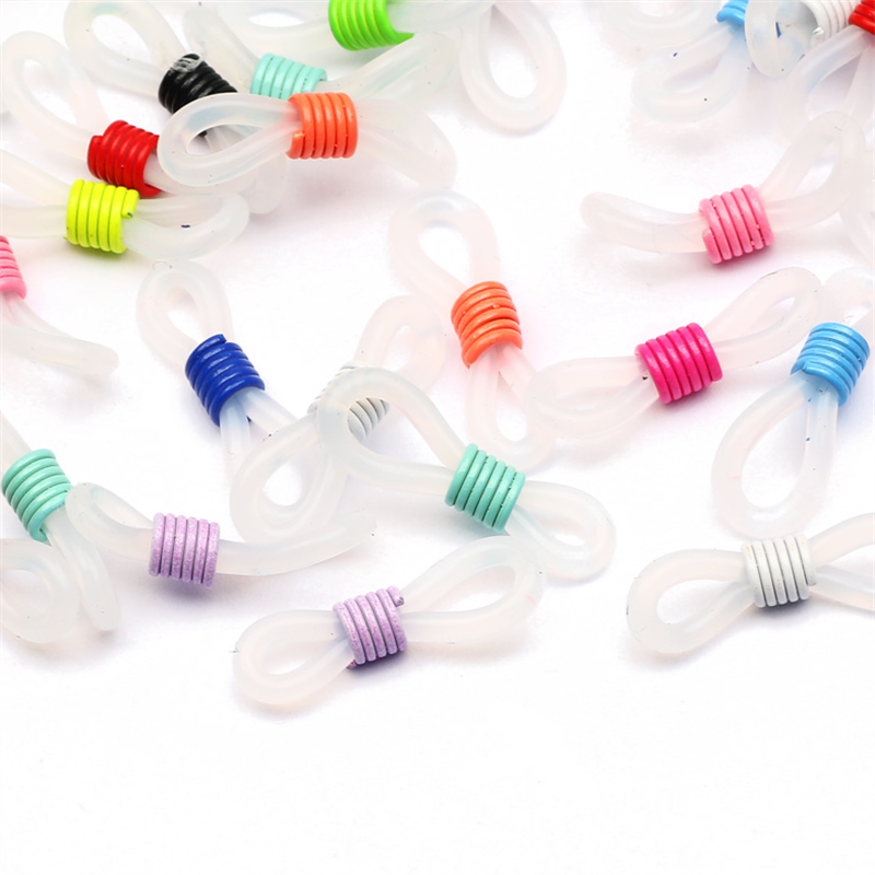 50X Transparent Eyeglass Chain End Rubber Loop Holder Sunglasses Rope