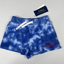 Polo Ralph Lauren Tie-Dye Terry Shorts White/Blue Girls Size 4/4T