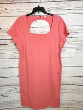 Nwt Nine West Dress Keyhole Back Shift Pullover Knee Length Size 3X Melon Pink