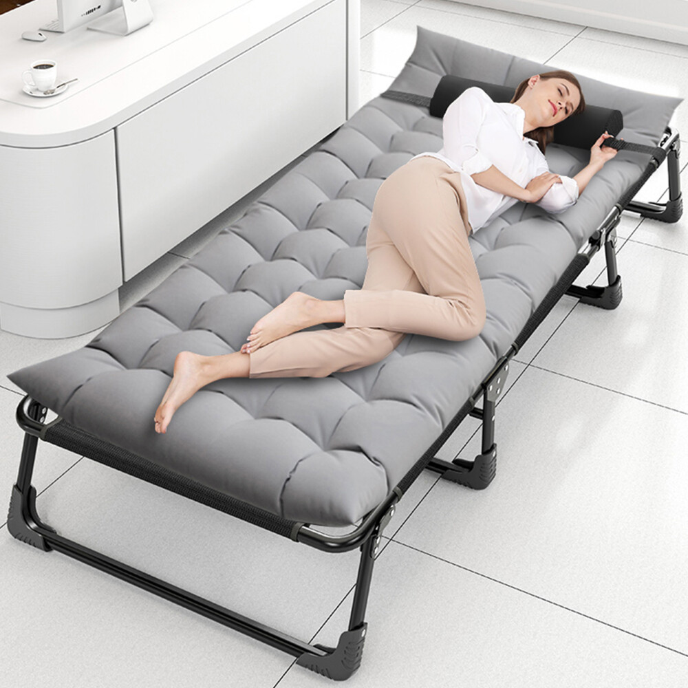 SLSY Folding Lounge Chair Bed Cot 4-Position Adjustable Patio Reclining With Pad