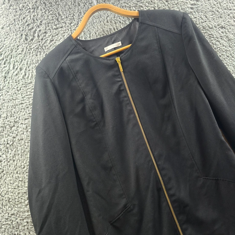 Target Womens Jacket Size 12 Black Long Sleeve Lightweight Zip Front - Image 2 of 4