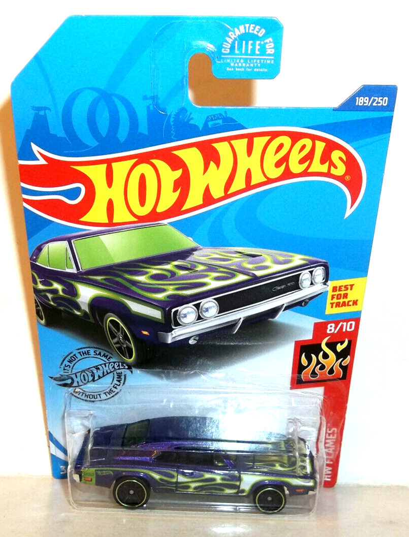 2020 HOT WHEELS 1:64 HW FLAMES 6/10 PURPLE '69 DODGE CHARGER 500