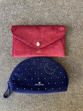 2 Ps New Swarovski Crystal Velvet Clutch Burgundy /red&make Up Bag Navy/blue