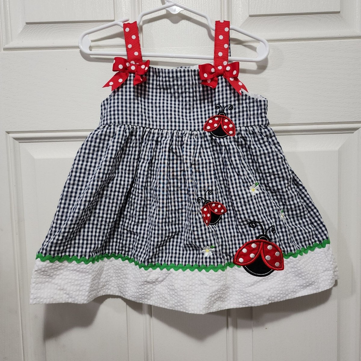 Rare Editions Infant Girls Dress 18 mths Gingham Seersucker