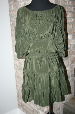 Tucker Womens Silk Olive Green Tie Waist Dress SZ XS | eBay Tucker Womens Silk Olive Green Tie Waist Dress SZ XS | eBay