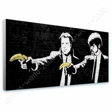 Pulp Fiction Banana by Banksy | Ready to Hang Canvas | Wall art print HD paint