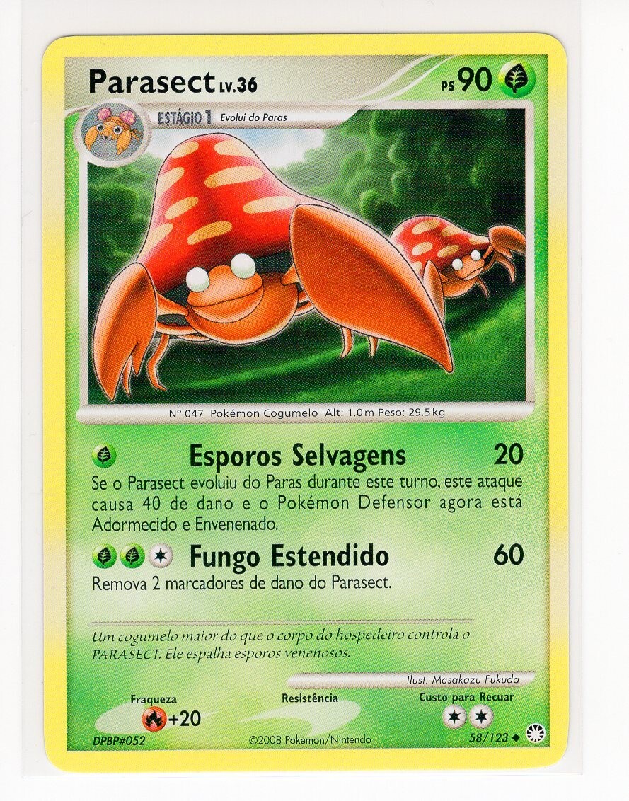 ~PT~ PORTUGUESE Parasect 58/123 D&P Mysterious Treasures Pokemon Card (PE1)