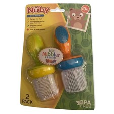 New Nuby The Nibbler Feeder 2 Pack 10 Mo, BPA Free, First Solids, NIP Pacifiers