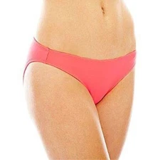 Arizona Tropical Coral Solid Hipster Swim Bottoms Juniors Size XL New With Tags