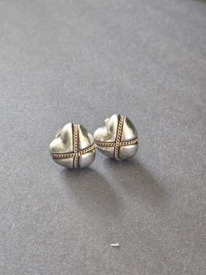 Tiffany & Co. Vintage Heart Combination Rope Kiss Cross Chain Ss925 Earrings