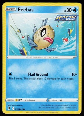 Feebas 037/203 Common Evolving Skies Pokemon Near Mint