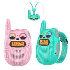 Qniglo Walkie Talkies for Kids Rechargeable, 2 Pack with FM Handheld Walki Talki