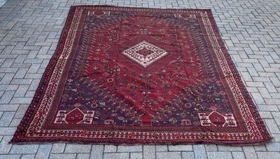Vintage Oriental Area Rug 6'.9'' x 9'.9'' Hand Knotted 100% Wool Carpet