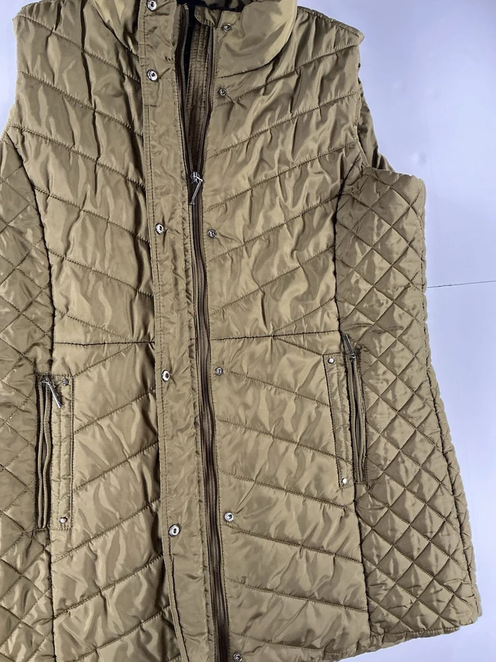 Chaleco acolchado vintage resistente a la intemperie para hombre verde oliva talla XL Foto 4 de 4