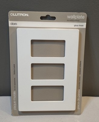 Lutron 3-gang Claro Electronic Wall Plate Screwless White:  CW-3B-WH 
