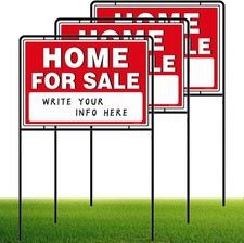 Home for Sale Sign with Stakes, Double Sided Signs, for Sale by Owner Signs for