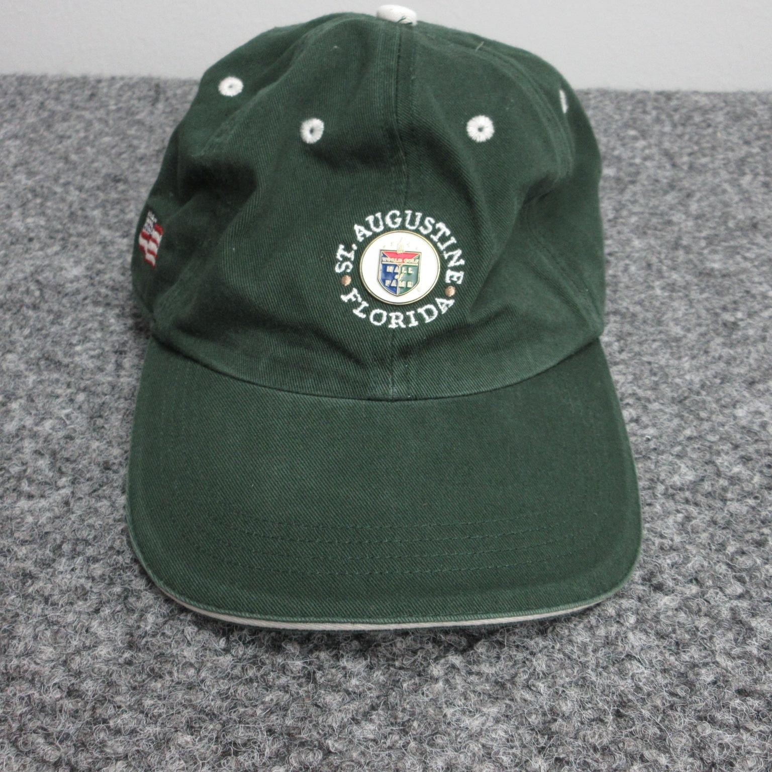 St Augustine Florida Hat Cap Strap Back Green Emb… - image 1