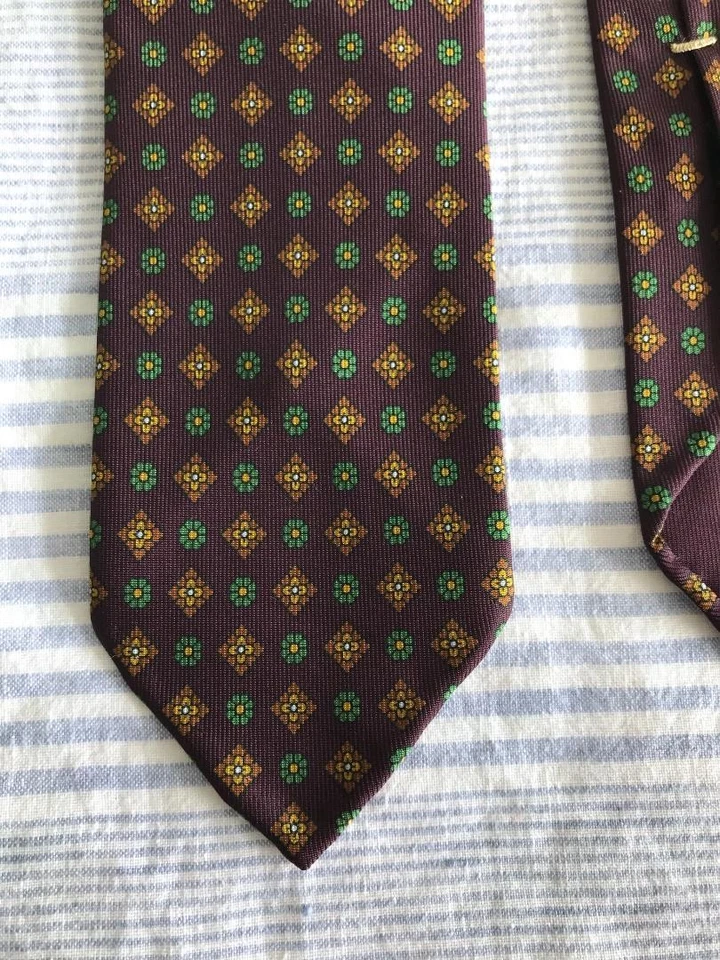 Shibumi Firenze Italy Burgundy Silk Tie 149cm Classic Used - Image 3 of 4