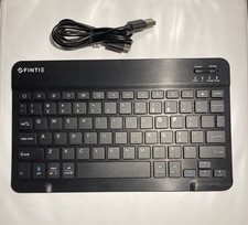 7 Inch Ultrathin 4mm Wireless Bluetooth Keyboard for iOS Android Tablet Black