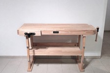 Massive Werkbank Hobelbank Buche 150 cm – Schraubstock – stabil – 47 kg