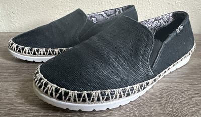 BOBS from Skechers Women's Size 6 ''Flexpadrille'' Slip-On Flats Black #113091