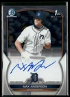 2023 Bowman Draft Chrome Prospect Auto Max Anderson Tigers 1st On Card