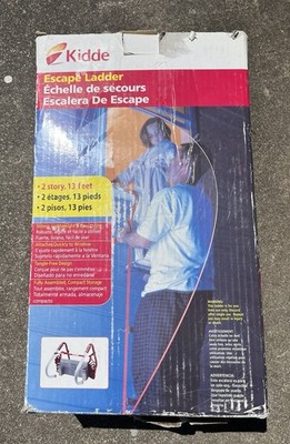 Kidde 2-Story Fire Escape Ladder with Steel Anti-Slip Rungs, 2-Story, 13' New