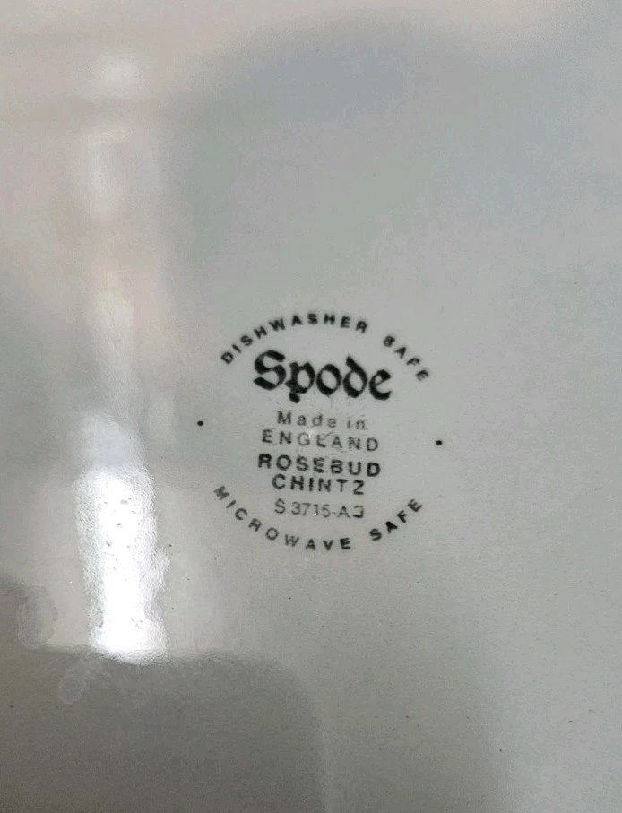 Spode Rosebud Chintz England Pasta Bowl 11.75" Blue and White - Image 4 of 4