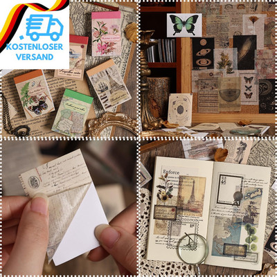 300Stück Scrapbook Stickers Set, Natur Vintage Scrapbook Zubehör Für DIY Junk Jo