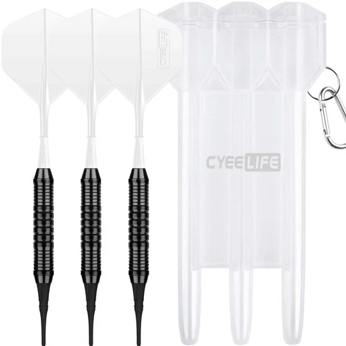 CyeeLife 18g Soft tip darts set with case and molded Flights,Blue/white/purple