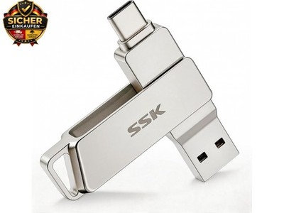 Dual USB Stick 256GB Speicher, USB-C/A Jump Flash Drive bis zu 200MB | Keychain