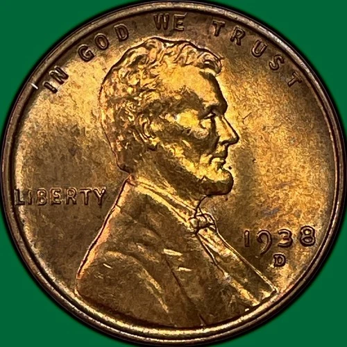 1938-D Lincoln Wheat Cent Uncirculated UNC Coin #37632