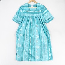 Styled By Soybury Patio Dress Womens Large Blue Geometric Mumu Lounge Pockets