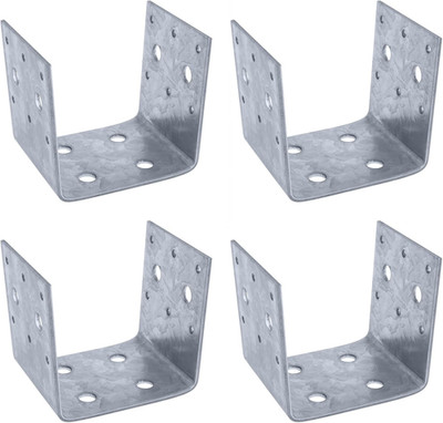 4 PCS Half Post Base, Fit 4 X 4 Post Anchor Connector, Deck Framing Brackets Sup
