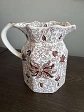 Vintage Mason's Ironstone Bow Bells Brown 24oz Jug/Pitcher 5 1/2 ? Tall Mint