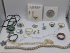 Mixed Jewelry Lot VNTG & Modern Sterling Silver Fashion Rings Earrings 19.8g 925