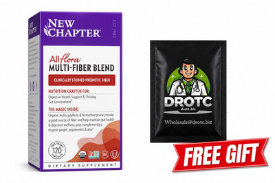 New Chapter All Flora Fiber Blend 120 Capsules + Free DR OTC Gift - EXP 3/2027