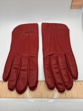 Vintage Charter Club Made In Italy Red Gloves Size M Acrylic Lined