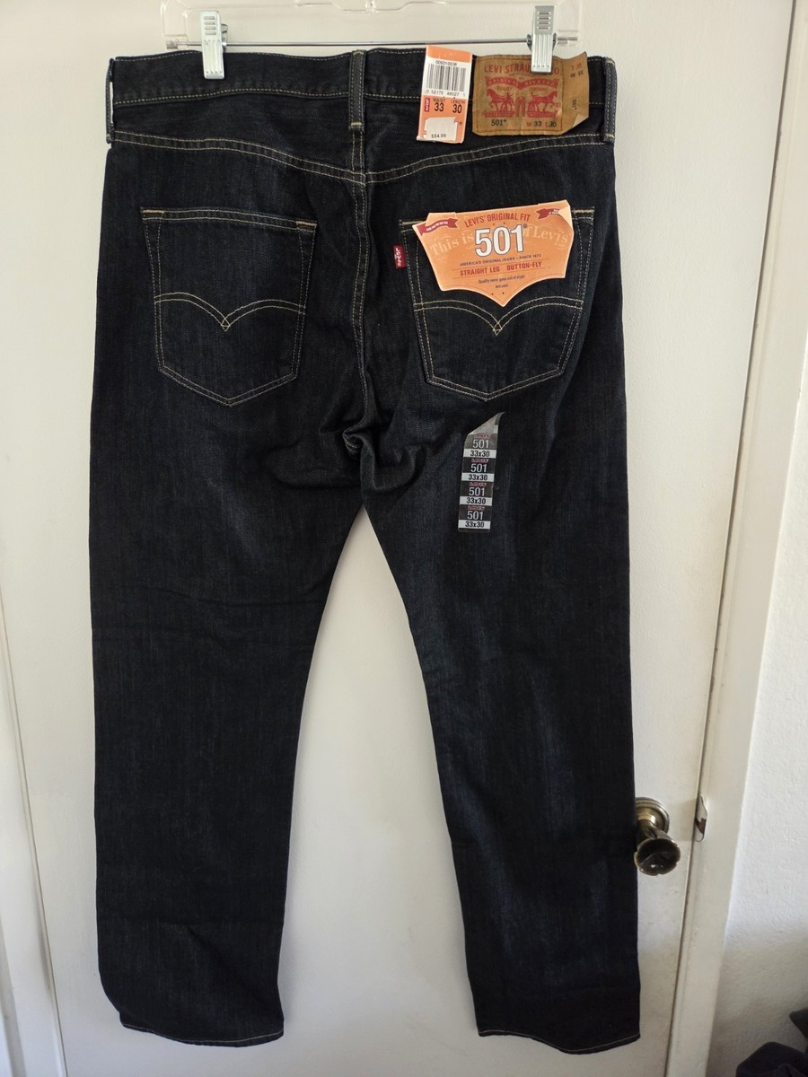 Levis 501 Original Shrink To Fit Button Fly Jeans Rigid Black Jean