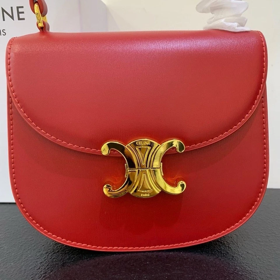 Celine Teen Besace Triomphe 包 – 闪亮牛皮 – 金色 Triomphe 标志 – — 第 4/4 张图片