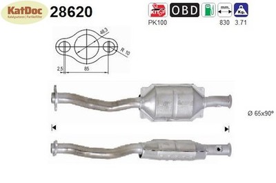   Katalysator Citroen Saxo, Peugeot 106, 1.6, VTS/S16, 87/88kW, Euro 3