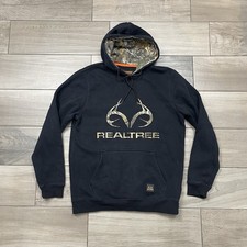 Realtree Camo Black Hoodie Sweatshirt Mens Medium Outdoor Hunting Gear Pullover