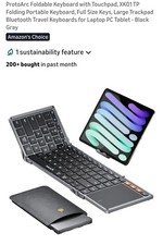 ProtoArc Foldable Keyboard with Touchpad, XK01 TP Folding Portable Keyboard,...