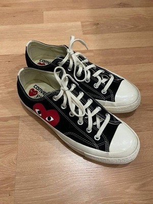 Converse Comme des Garçons Play x Chuck 70 Low Black Sneakers Size w10 m8 
