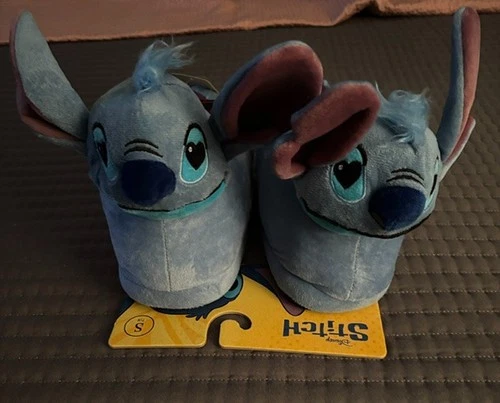 New with Tags: Disney Stitch Women's Size 7/8 Slip-On Slippers Blue