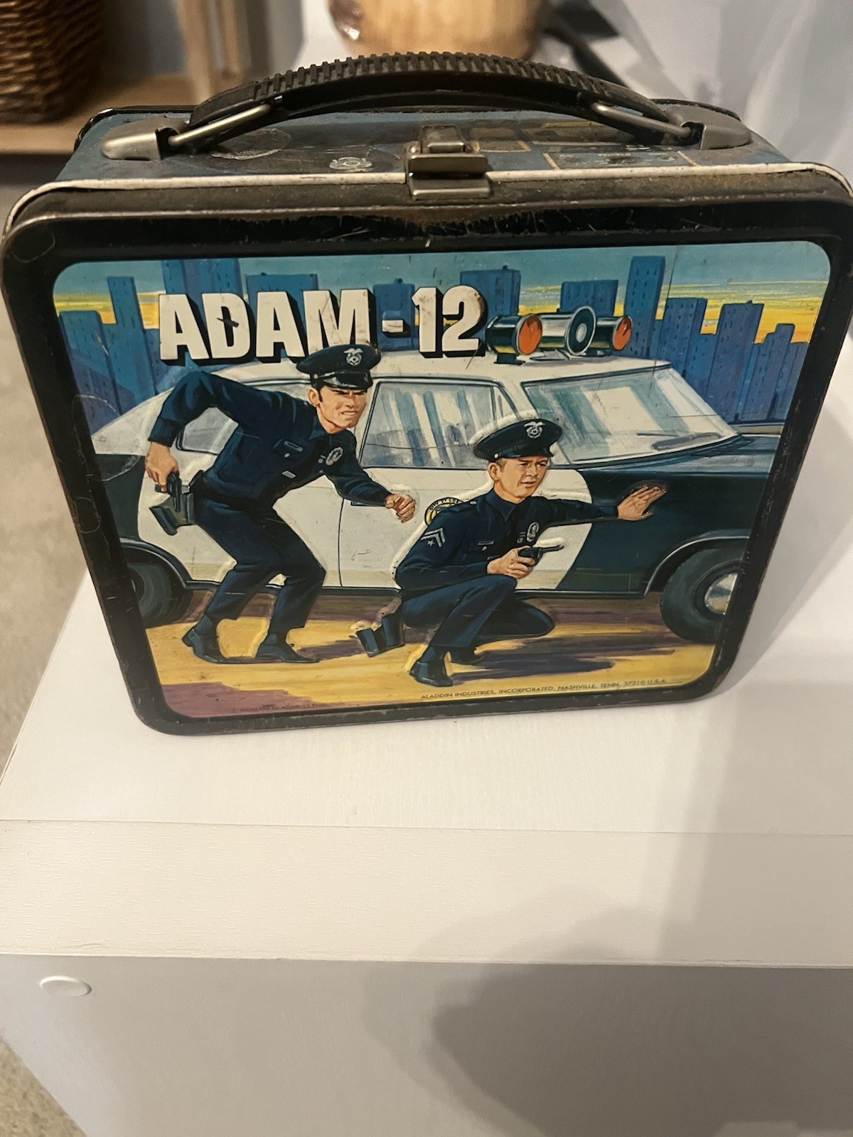 Vintage 1972 Adam-12 Metal Lunchbox with Matching Thermos by Aladdin Industries