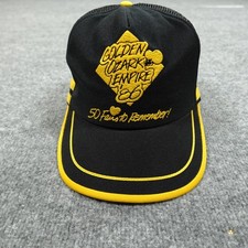 Vintage Golden Ozark Empire Fair 1986 Hat Mens OSFA Black Yellow Trucker Mesh