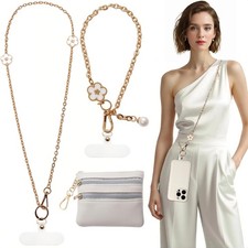 3-in-1 Versatile Phone Lanyard,Crossbody Cell Phone Chain with Leather Zipper...