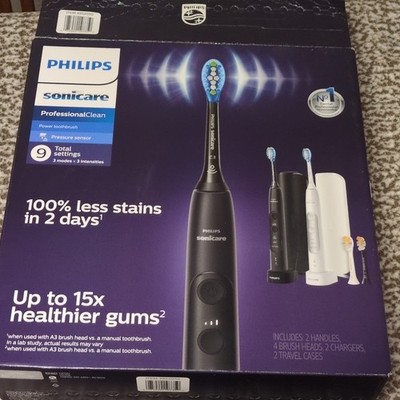 Philips Sonicare ProfessionalClean HX7513/70 Toothbrush Set, 2 Handles, 4 Heads