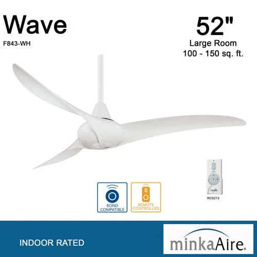 Minka Aire Wave 52" Ceiling Fan - White 3-Blade Remote Control - Picture 4 of 5